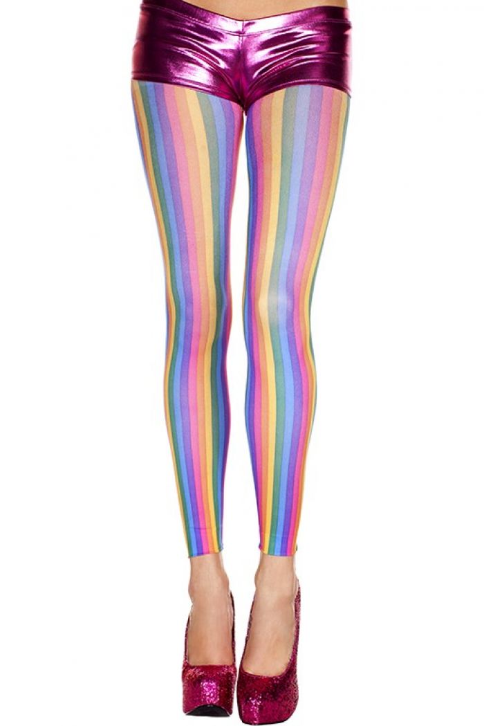 Music Legs Rainbow-vertical-striped-leggings  Footles Panyhose 2018 | Pantyhose Library